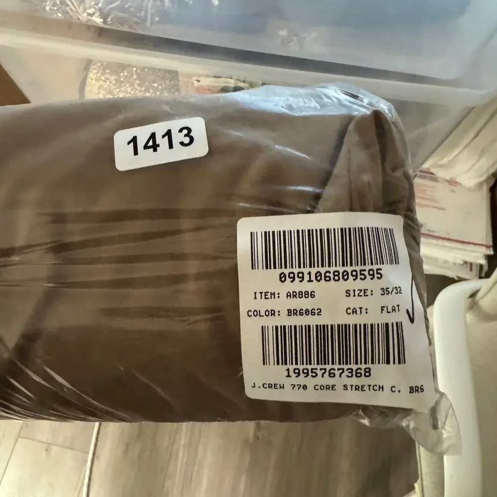 JCrew 770 Straight-Fit Core Stretch Chino Pants Mens W35 L32 River Brown AR886